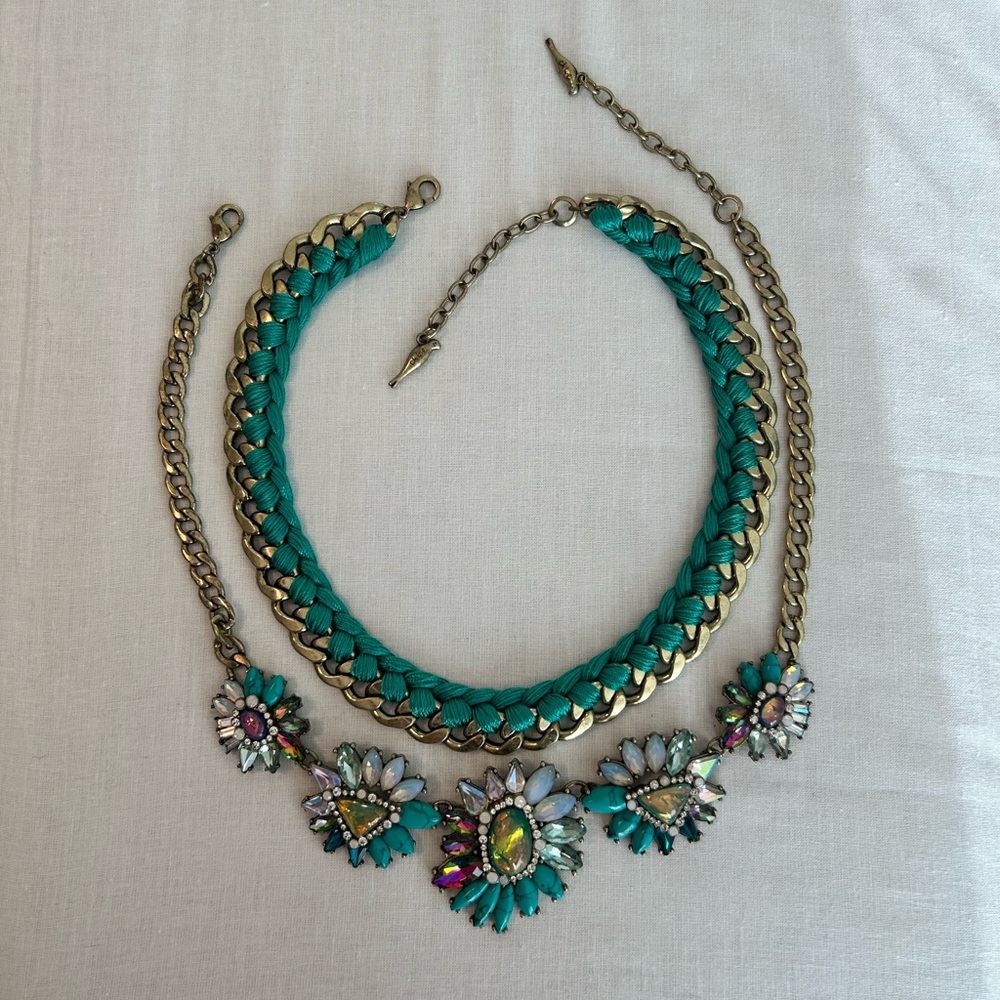 Chloe + Isabel Turquoise and Gold Statement Necklace set